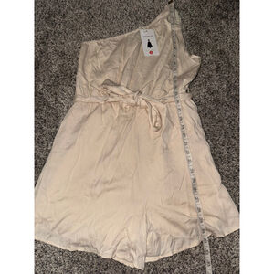 Women's Zesica One Shoulder Romper Tan Size M​
